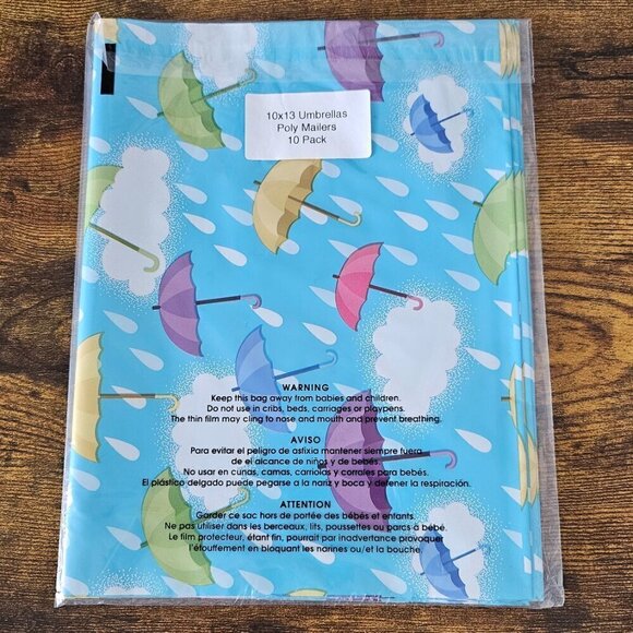 Umbrellas Poly Mailers, 10x13, Lot of 10 - Picture 3 of 3
